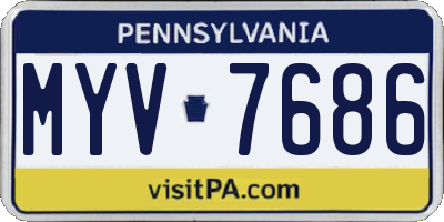 PA license plate MYV7686