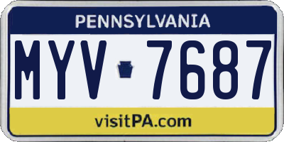 PA license plate MYV7687