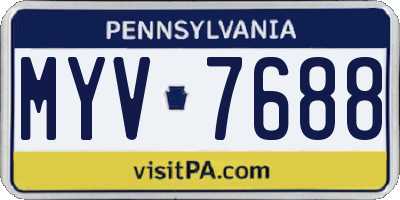 PA license plate MYV7688