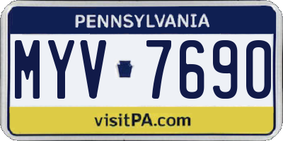 PA license plate MYV7690