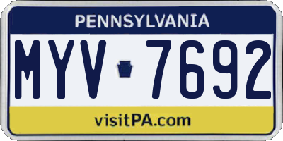 PA license plate MYV7692
