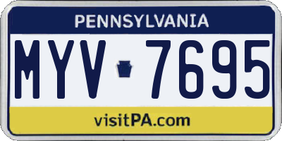 PA license plate MYV7695