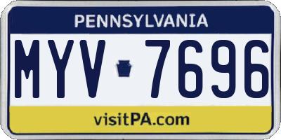 PA license plate MYV7696