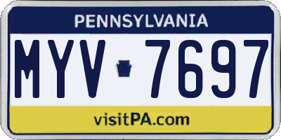 PA license plate MYV7697
