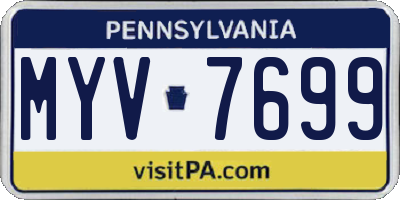 PA license plate MYV7699
