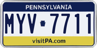 PA license plate MYV7711