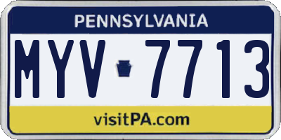 PA license plate MYV7713