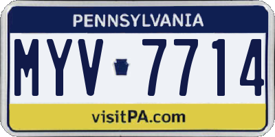 PA license plate MYV7714