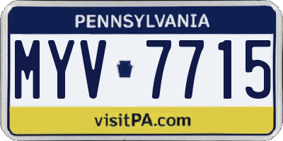 PA license plate MYV7715