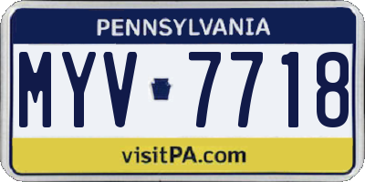 PA license plate MYV7718