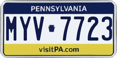 PA license plate MYV7723