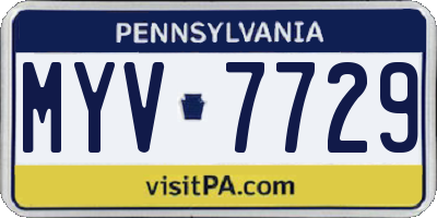 PA license plate MYV7729