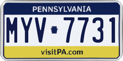 PA license plate MYV7731