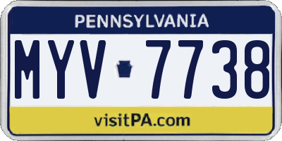 PA license plate MYV7738