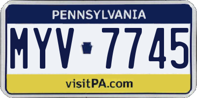 PA license plate MYV7745