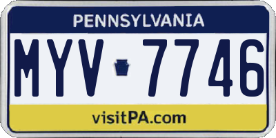 PA license plate MYV7746