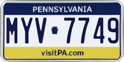 PA license plate MYV7749