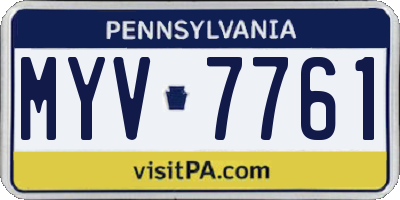 PA license plate MYV7761