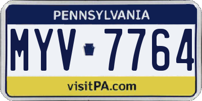 PA license plate MYV7764
