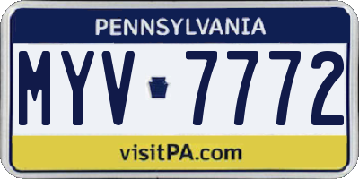 PA license plate MYV7772