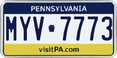 PA license plate MYV7773