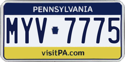 PA license plate MYV7775