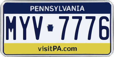 PA license plate MYV7776
