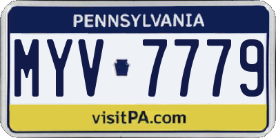 PA license plate MYV7779
