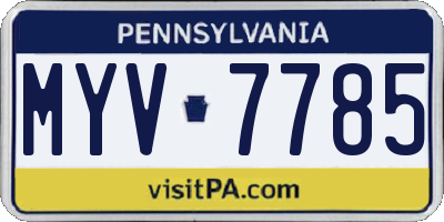 PA license plate MYV7785