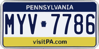 PA license plate MYV7786