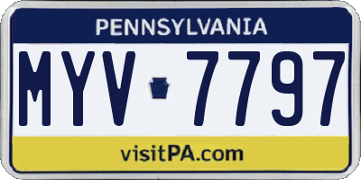 PA license plate MYV7797