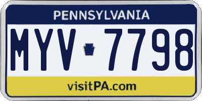 PA license plate MYV7798