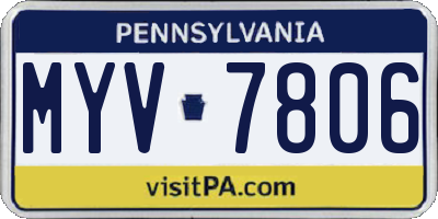 PA license plate MYV7806