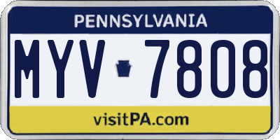 PA license plate MYV7808