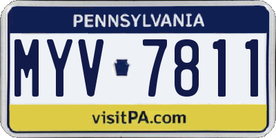 PA license plate MYV7811