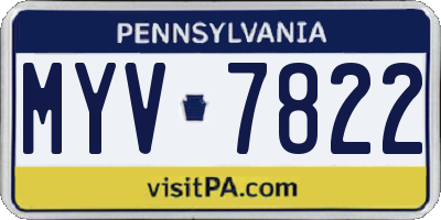 PA license plate MYV7822