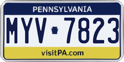 PA license plate MYV7823
