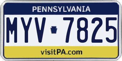 PA license plate MYV7825