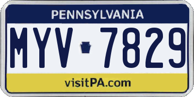 PA license plate MYV7829