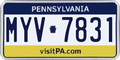 PA license plate MYV7831
