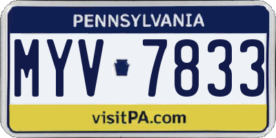 PA license plate MYV7833