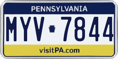 PA license plate MYV7844