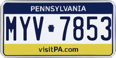 PA license plate MYV7853