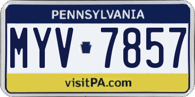 PA license plate MYV7857