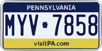 PA license plate MYV7858