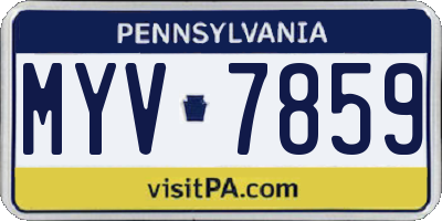 PA license plate MYV7859