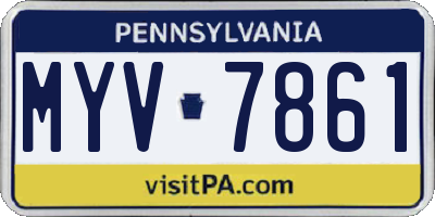PA license plate MYV7861