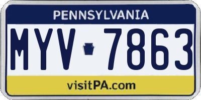 PA license plate MYV7863