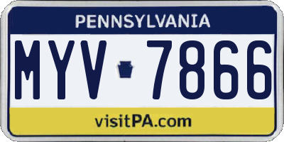 PA license plate MYV7866