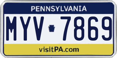 PA license plate MYV7869
